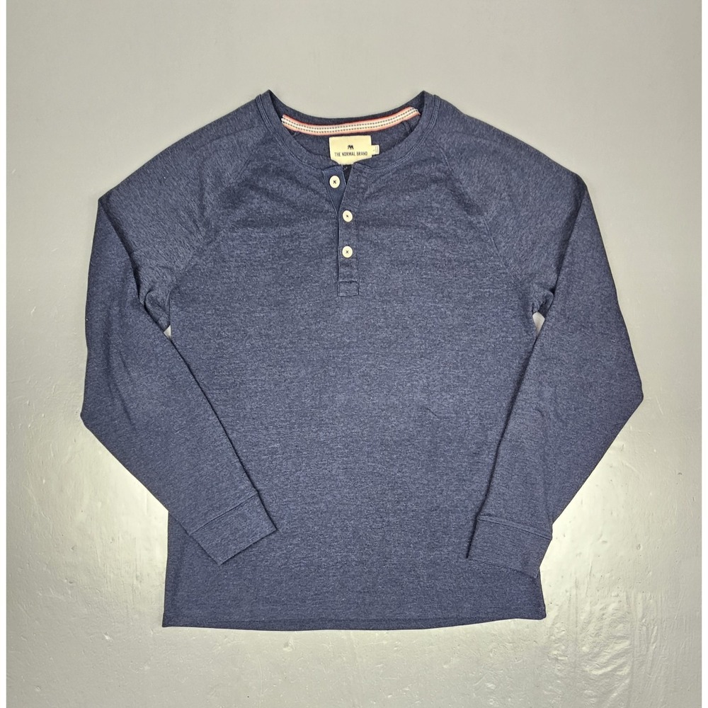 The Normal Brand Shirt Mens Large Blue Puremeso Everyday Raglan‎ Longsleeve